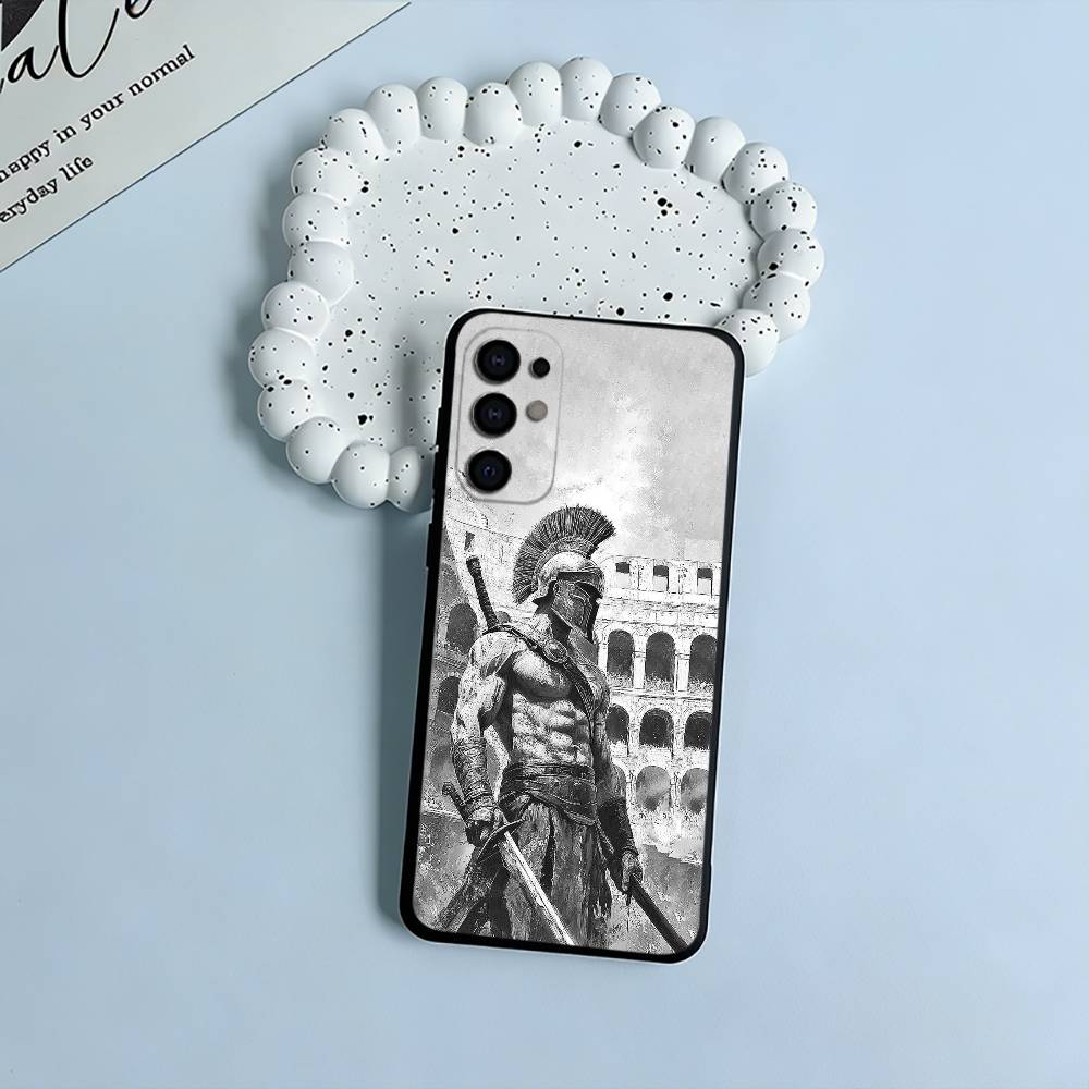 Cool S-Spartan Phone Case For Samsung S25,S24,S21,S22,S23,S30,Ultra,S20,Plus,Fe,Lite,Black Soft Silicone