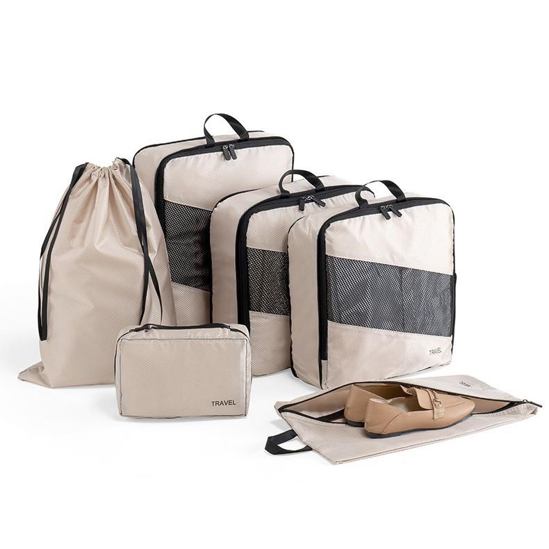Travel Dream Sixpiece Lattice Storage Bag With Waterresistant Polyester For Packing And Organization