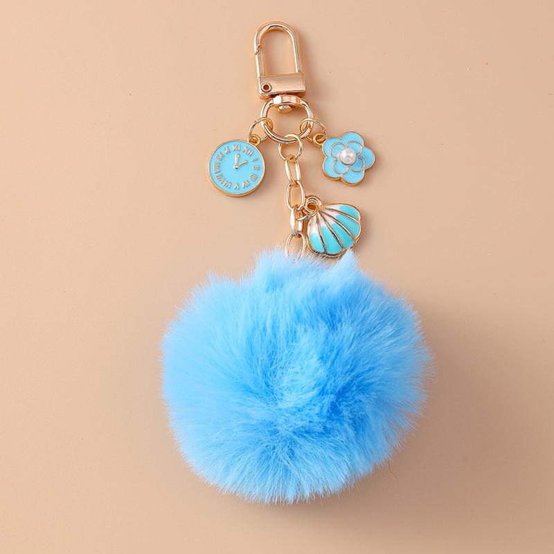 Portachiavi Palla di Pelo Finto di Coniglio Peluche Morbido Carino Portachiavi di Natale per Donne Ragazze Ciondolo per Borsa Gioielli Fai da Te Regalo
