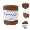 Cotton Raffia Yarn 328 Yards Lightweight Round String Soft for Crocheting Bags DIY Crafts Beach Hat