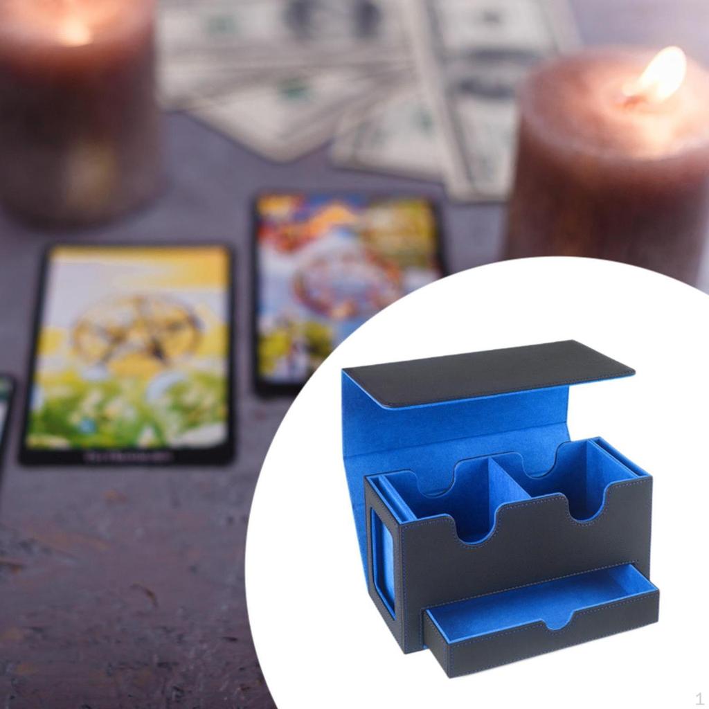 Card Deck Box Sturdy PU Leather Cards Protector Case Trading