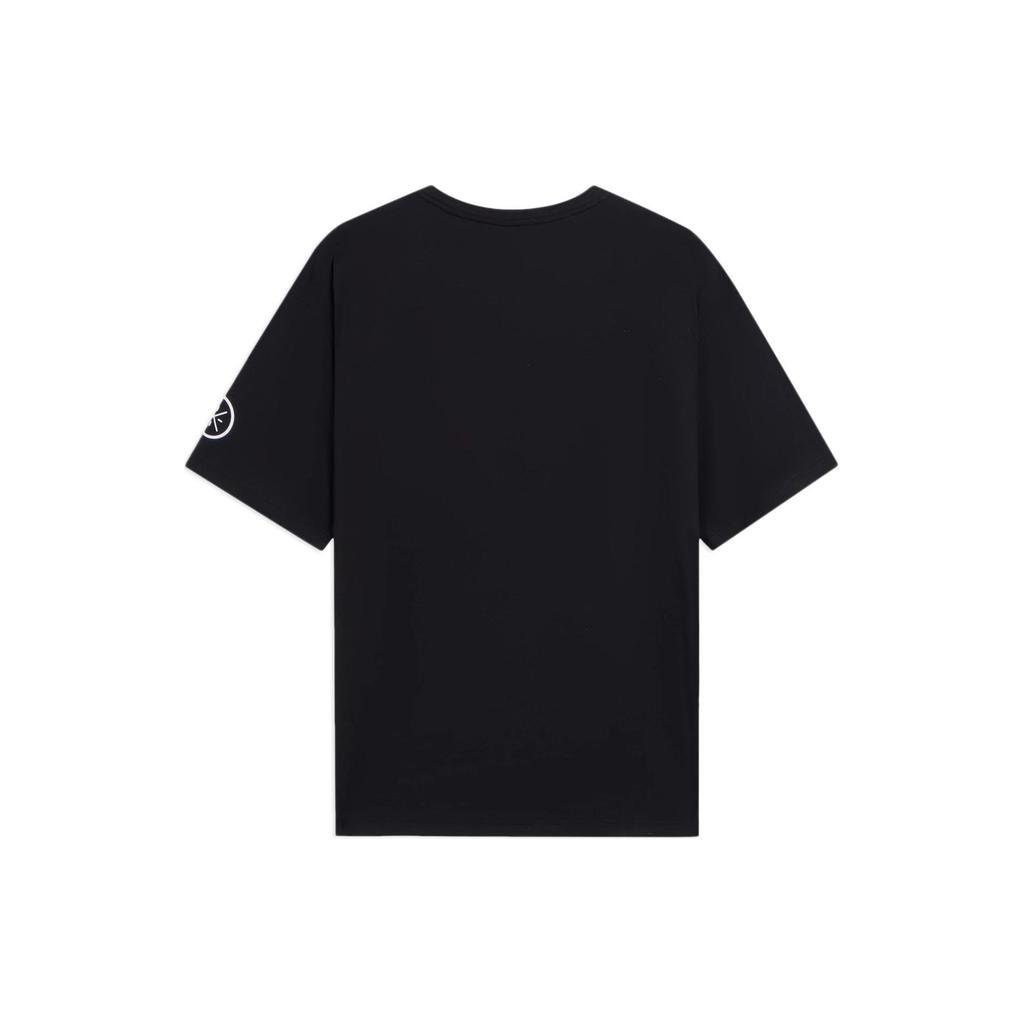 Li Ning Wade Collection T Shirts Unisex Black Crew Neck Moderate Straight Fit AHSS443-3