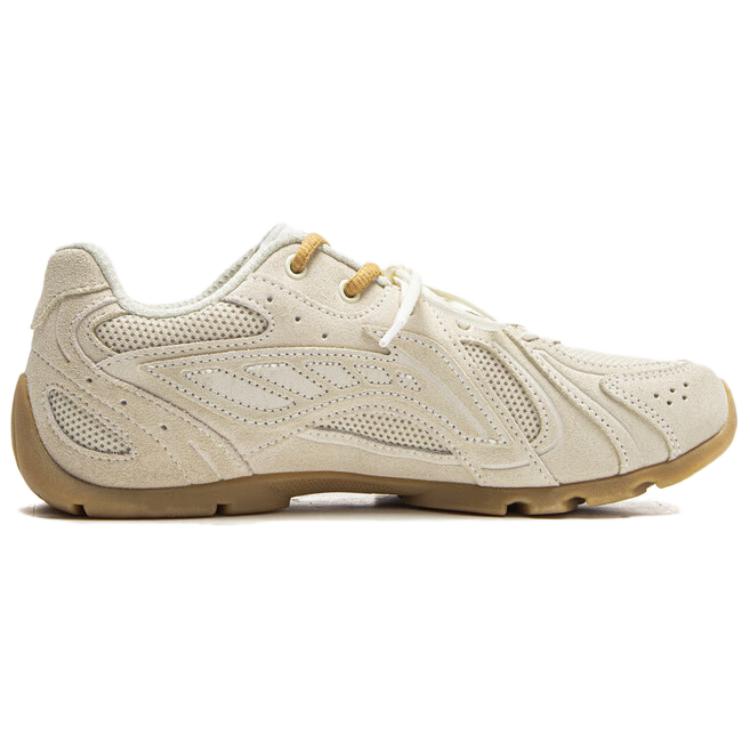 Li Ning Minimalist Fashion Shock Absorbing Wear Resistant Low Top Casual Shoes Women Sneaker Off-White Xuan-Paper-White AZGV030-4