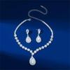 Colorful Crystal Water Drop Necklace & Earring Set for Women - Wedding & Party Jewelry (3 Pcs)