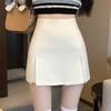 2024 Spring/Summer Black High-Waist Slimming Slit Bodycon Midi Skirt for Women
