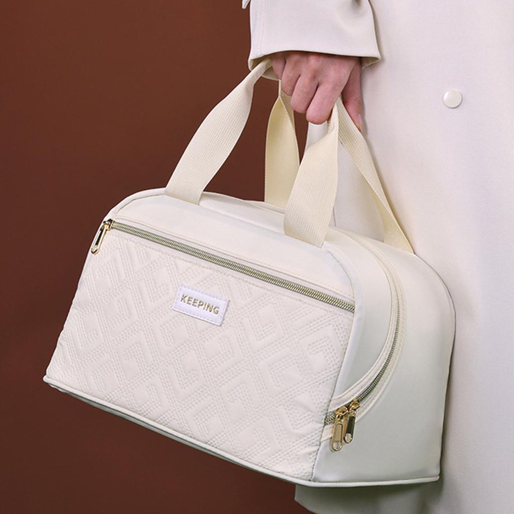 Large Capacity Insulated Lunch Bag Thermal Handbag For Work School Picnics Easy To Clean Lightweight Food Storage Bag