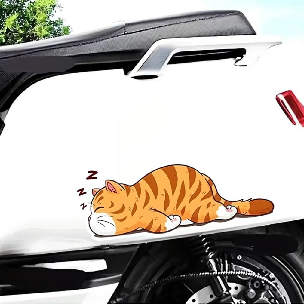 Set of 3 15x7cm Sleeping Cat Waterproof Vinyl Car Decal Window Bumper Exterior Decoration Accessories Scratch Resistant Sticker | #JP08