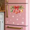 Painted Bow-shaped Light Bulbs, Pine Branches, Snowflakes, Balcony, Glass Windows, Home Decoration, Window Stickers