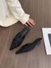 French temperament suede bag head half slippers fairy shoes wear 2025 new spring and summer pointed half tray single shoes