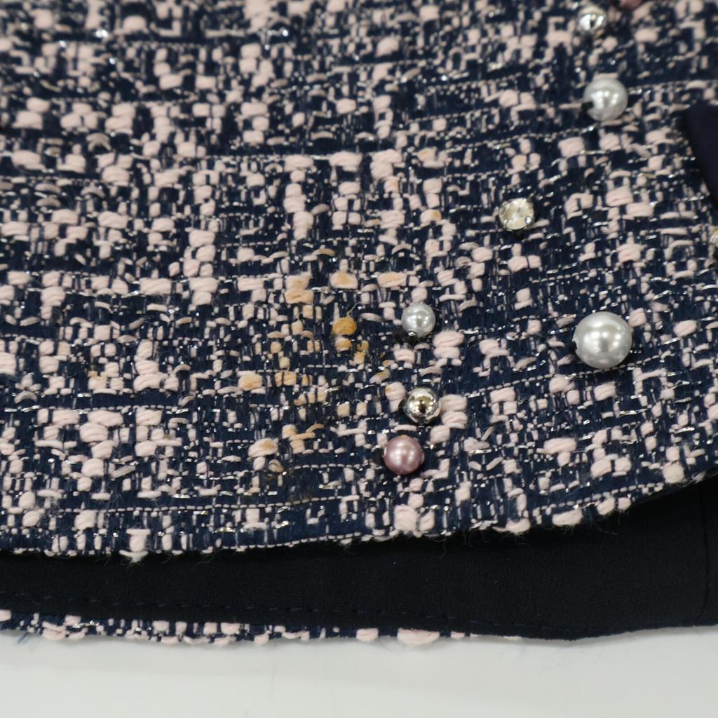 Rene 6834250 Tweet Slit Ribbon Midi Skirt skirt 34 Pink x navyUsed