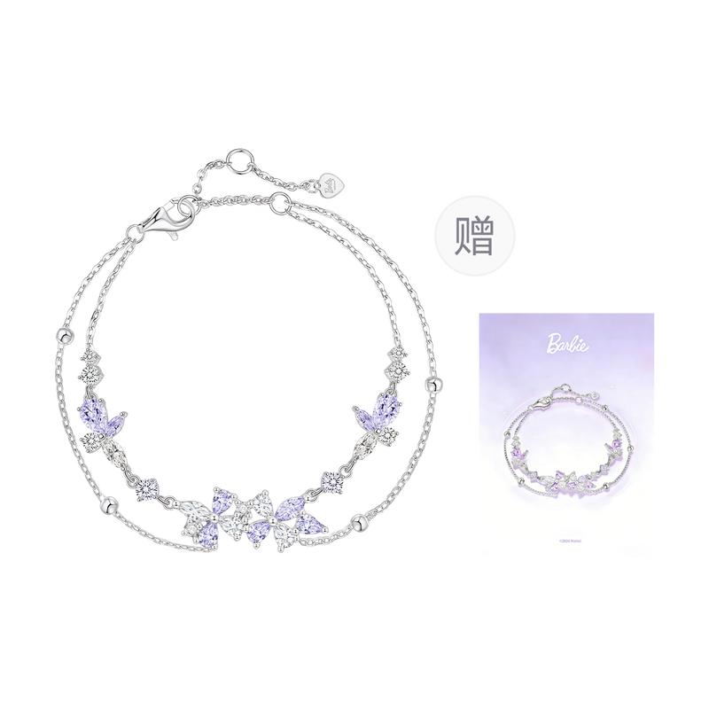 Barbie crystal bracelet [Wisteria Blossoms & Confession Limited] Exploding Purple Air from the East Double-layered Wristlet Designed BBSL0058 белый