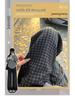 Women's High-Waisted Black & Gray Plaid Wide-Leg Pants - Slimming Casual Fit, Autumn/Winter Collection, Petite Size, Plus Velvet.