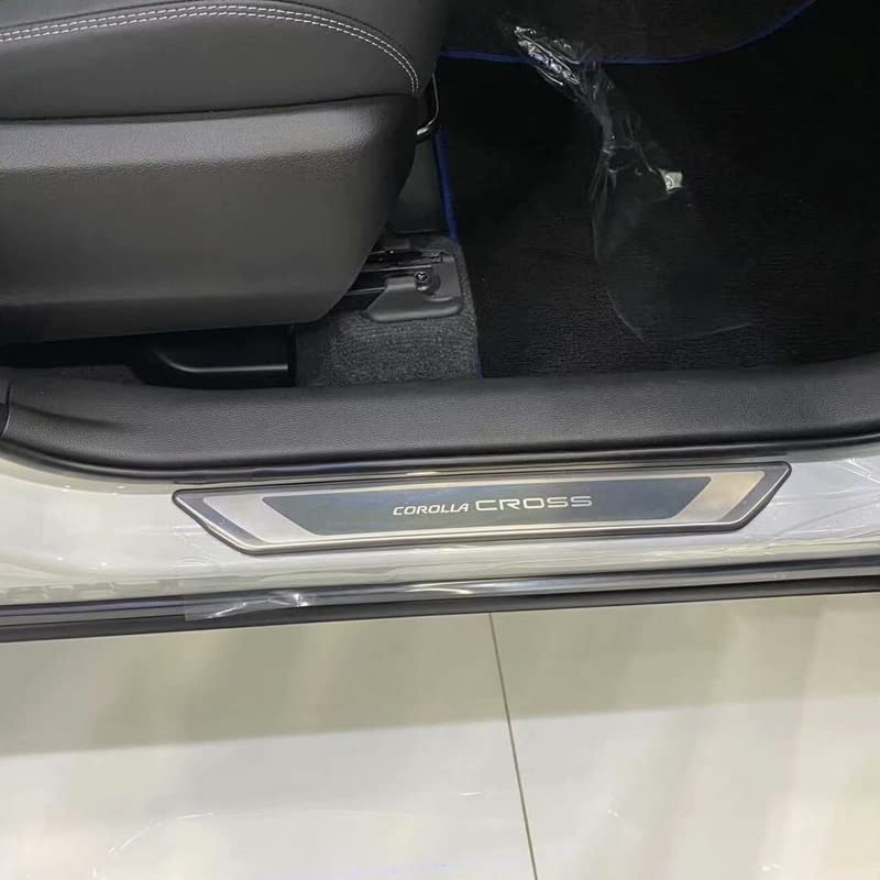 Toyota New Corolla Cross Exclusive Exterior Scuff Plate Side Step Guard Stainless Steel 4PCS [Silver Hairline] CC-MKY