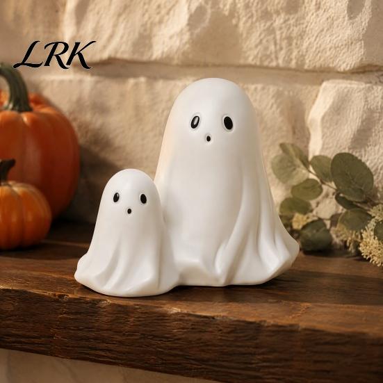 Halloween Gift for Kids Ghost Gnome Figurines, Resin Tabletop Decoration, Cute Hand Painted Crafts Statue, Decorative Ornaments Indoor Outdoor