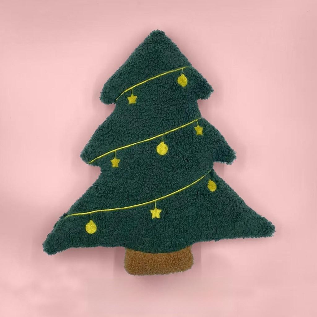 Christmas Tree Plush Pillow Decorative Cushion For Holiday Home Decor