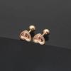Simplicity Glossy Heart Earings Stud Original Exquisite Earrings for Women Light Luxury Copper Plated Rose Gold Sweet Zircon