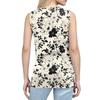 Women's Print Tank Top Button-down V-neck T-shirt Sleeveless Loose Fashion Top