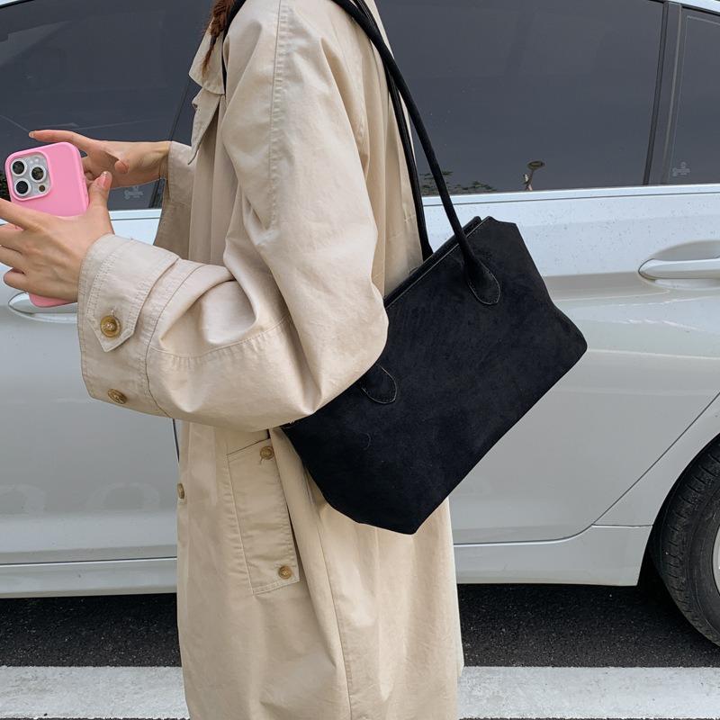Suede Bag Women's Large-capacity New Autumn and Winter Casual Shoulder Underarm Bag Commuter Tote Bag