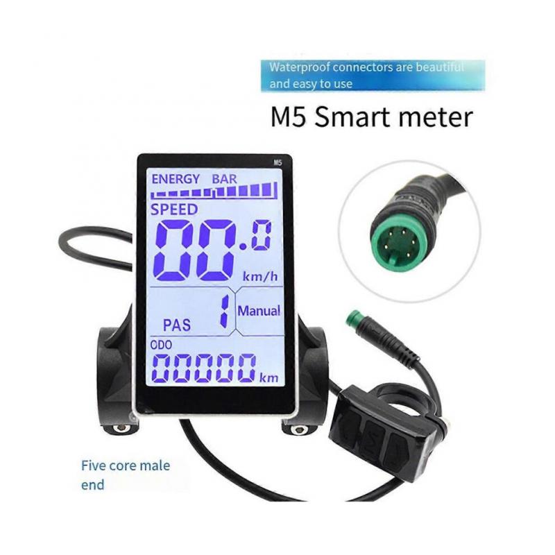 Electric Bike LCD Display Meter 5 Pin 24V 36V 48V 60V E Scooter M5 LCD Panel Screen E-Bike Bicycle A