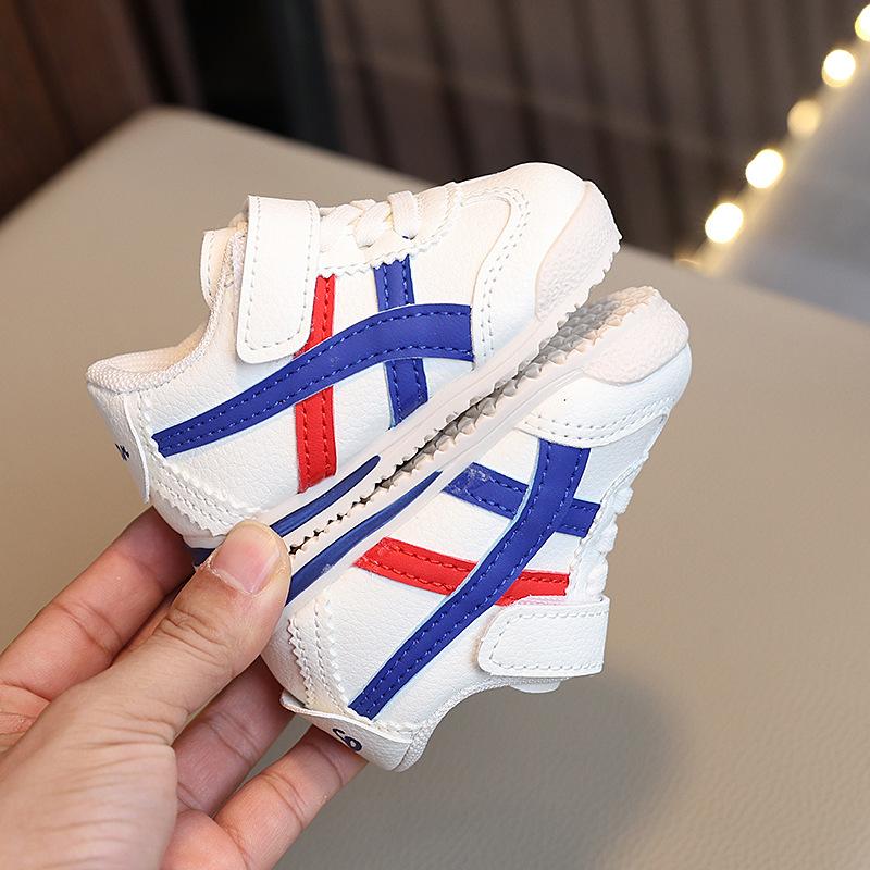 Kids Casual Stripe Hook and Loop Sneakers 15