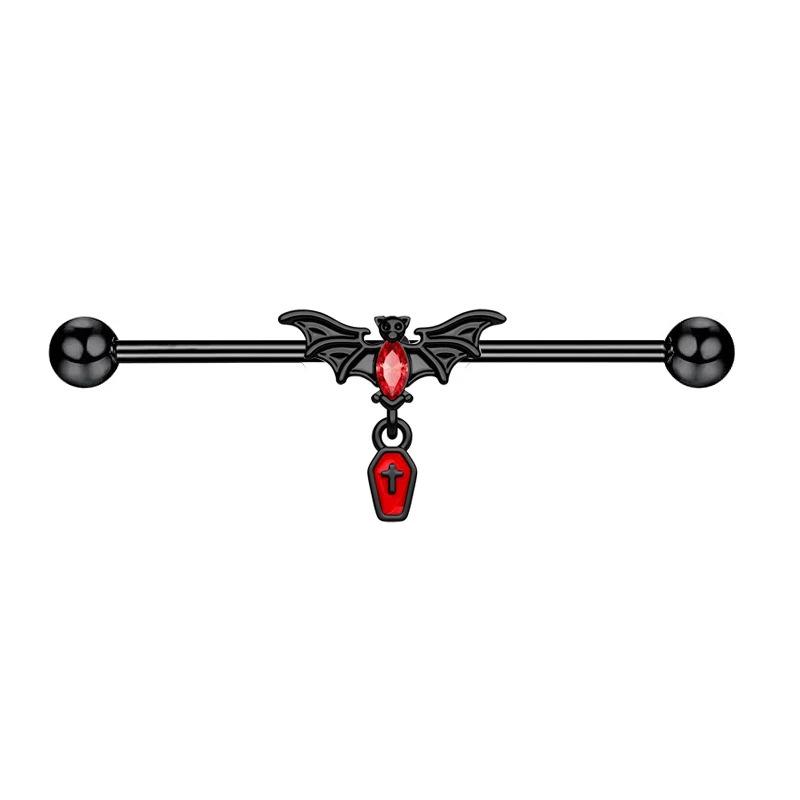 Stainless Steel Halloween Bat Nose Ring, Belly Button Ring, Nipple Ring, Eyebrow Piercing, Ear Cartilage Stud, and Industrial Ear Jewelry
