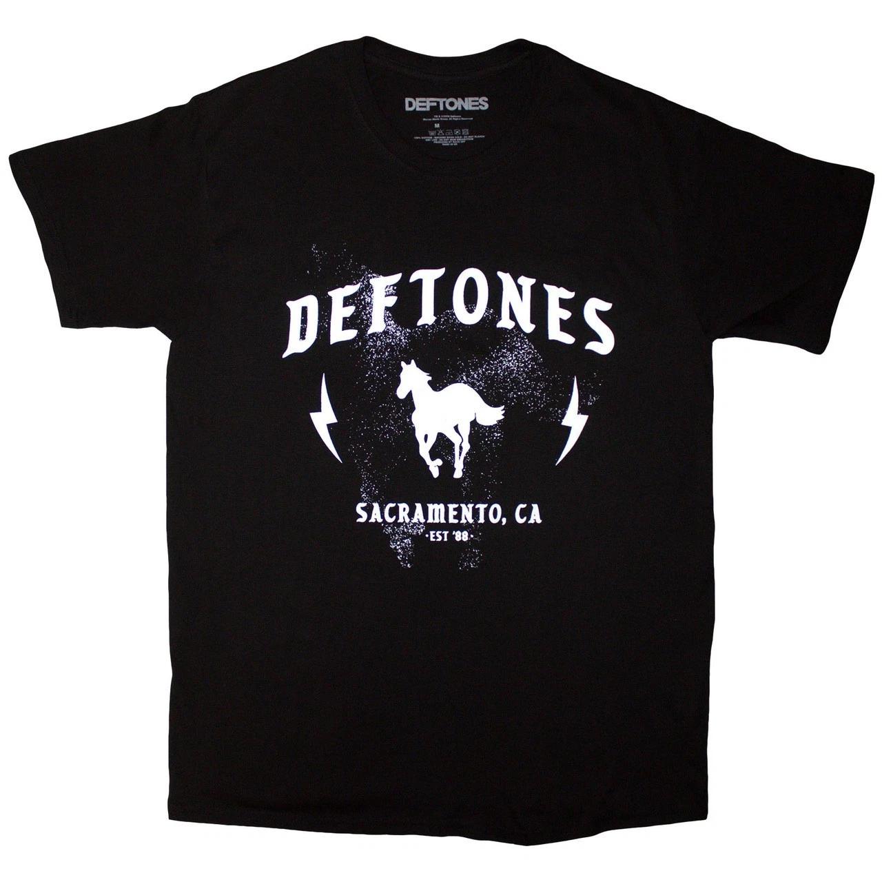 Официальная футболка Deftones Electric Pony Черная Классический Рок Метал-группа Лицензированная S