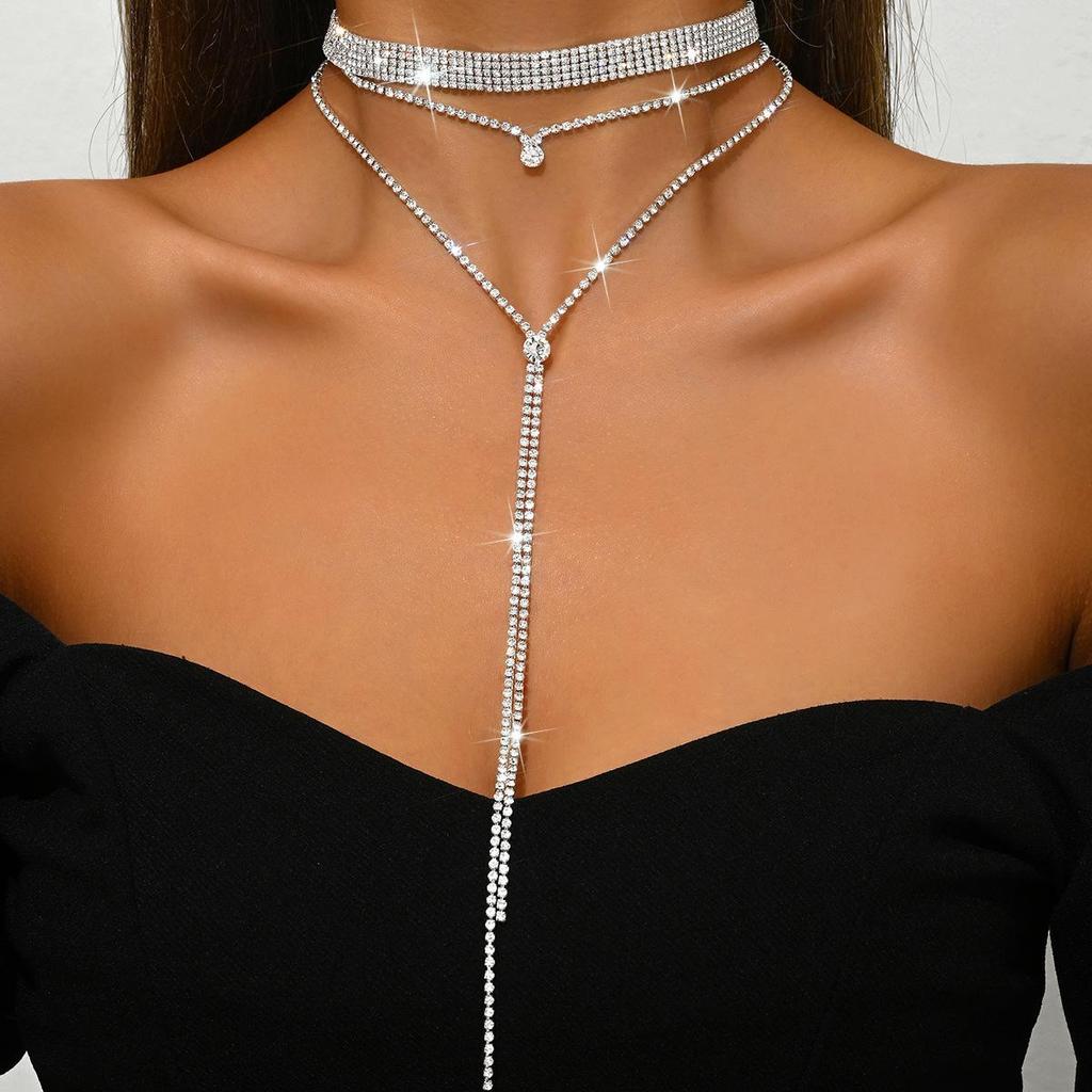 Europäisch Amerikanische Mehrschichtige Strass Körperkette Halskette - Sexy Strandschmuck