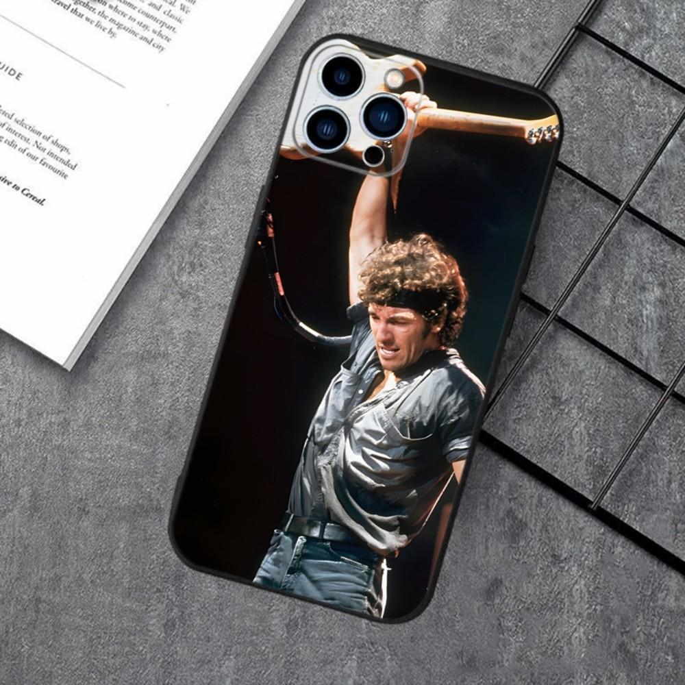 Bruce Springsteen Phone Case For Apple iPhone 15,14,13,12,11,XS,XR,X,8,7,Pro,Max,Plus,mini Silicone Black Cover