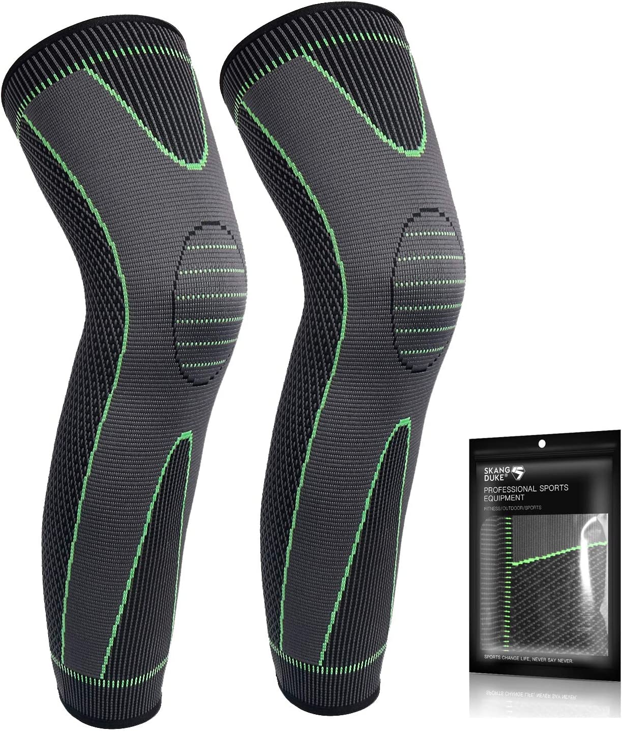 Knitted Nylon Sports Extended Men s and Women s Leg Guards Basketball Football Mountaineering Warm Knee Pads M светло-зеленый