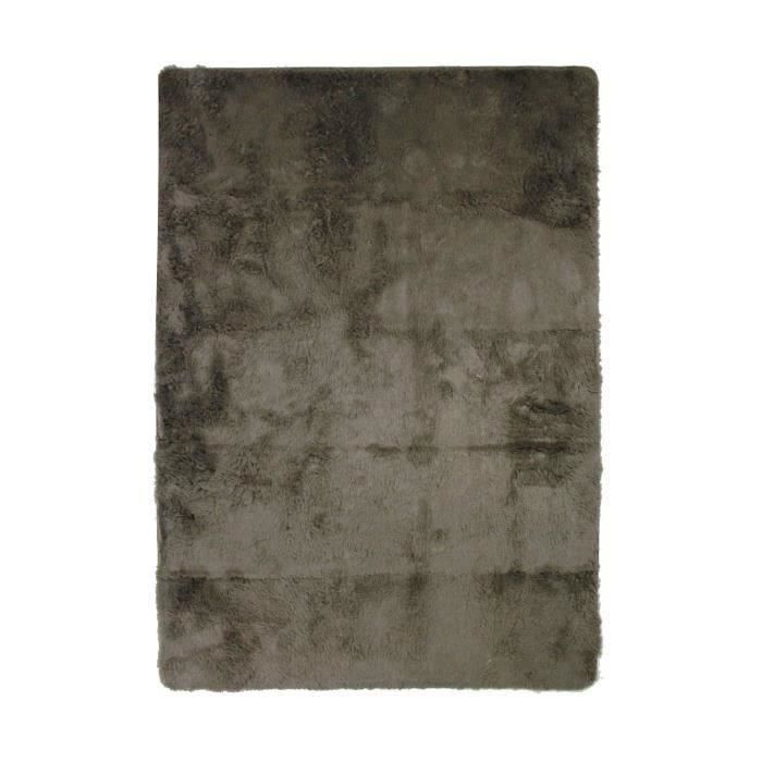 Shaggy Koberec do obývacího pokoje nebo ložnice - Neo jóga - omyvatelný koberec s jemnou základnou z extra měkkého mikrovlákna Taupe s dlouhým vlasem 160 x 230 cm
