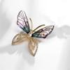 Broche Papillon Strass pour Femmes Alliage Élégante Revers Manteau Mariage