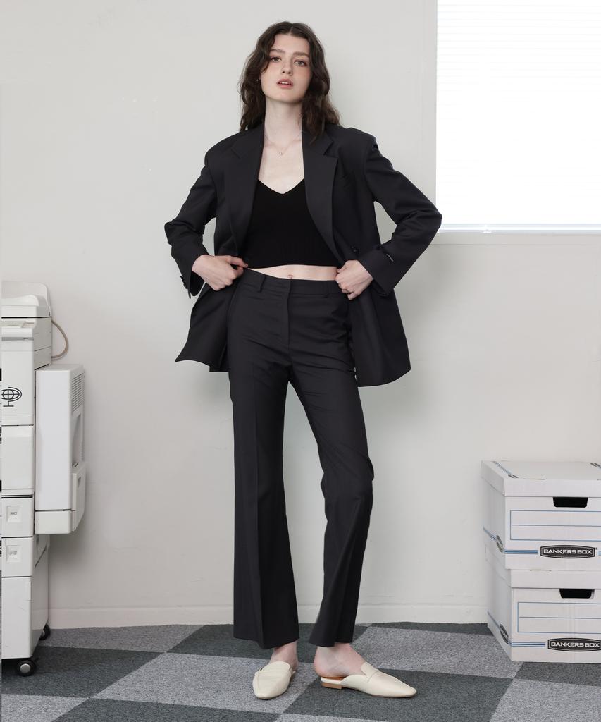 Leobeucham [Monica Bootcut Slacks Pants_Charcoal] Monica Bootcut Slacks Pants_Charcoal