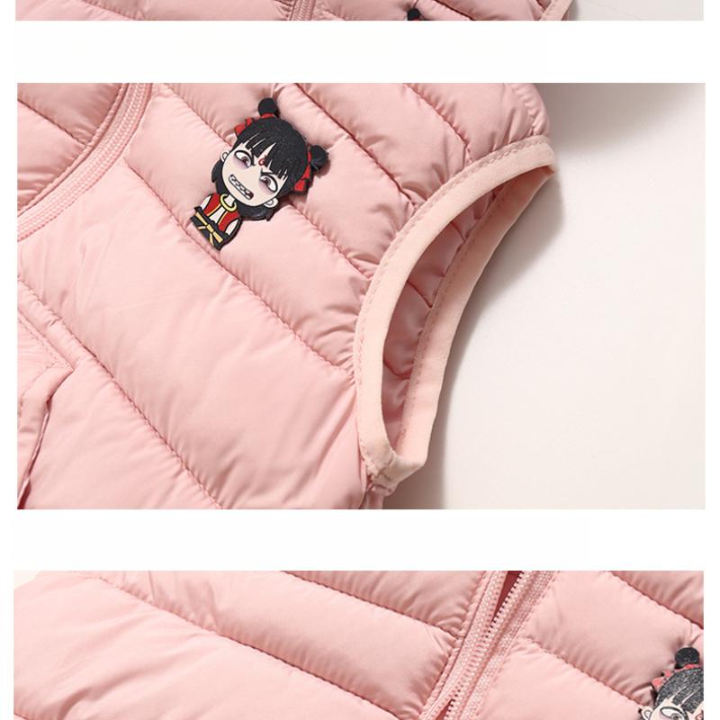 Nové dětské oblečení s kapucí a kreslenými uši, lehká bavlněná vesta, dětská bezrukávová bunda, kabát pro chlapce a dívky