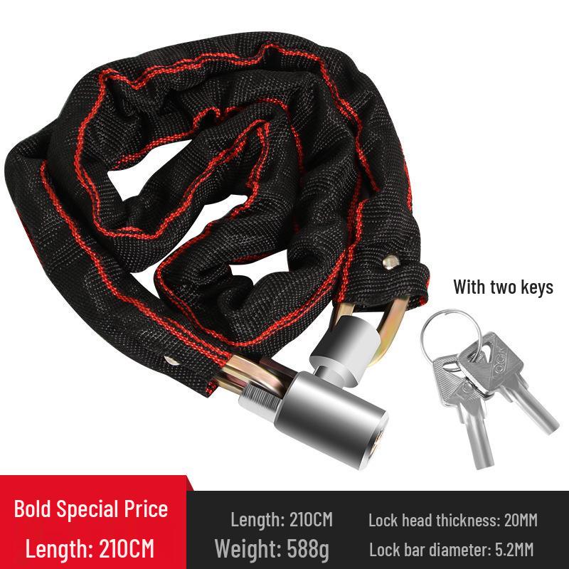 Portable Anti-theft Bicycle Lock for Mountain & Electric Bikes, Chain Lock & Accessories