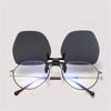 Polarized Sunglasses Clip Rimless Square Flip Up Glasses For Men Women Night Vision Clip On Eyeglasses Travel Driving Goggles