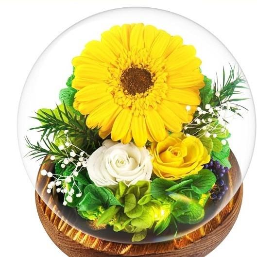 Eternal Flower Spherical Glass Cover Rose Sunflower Gift Christmas Valentine's Day Gift Eternal Flower Spherical