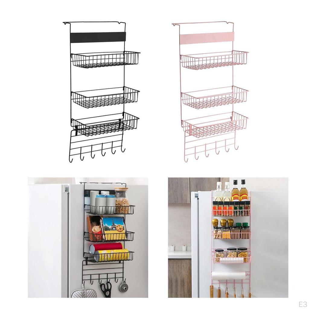 Organizador de despensa de 3 niveles para puerta, almacenamiento de especias para armario y dormitorio