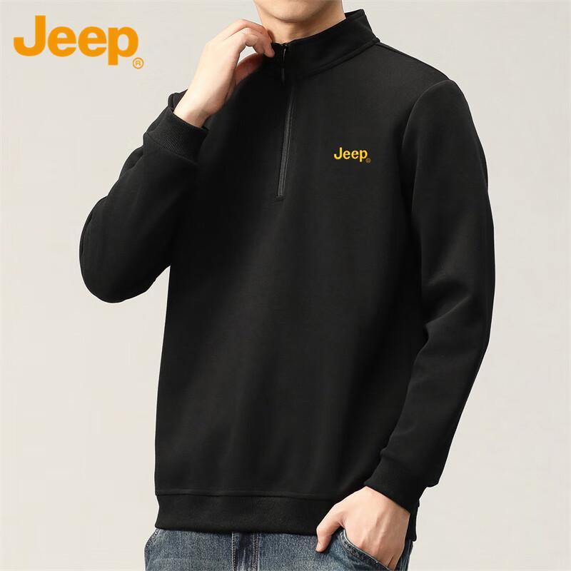 JEEP Men s Half-Zip Stand Collar Sweatshirt 2XL