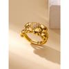 Super beautiful light luxury love zircon wheat ear ring k gold diamond elegant index finger ring romantic ring