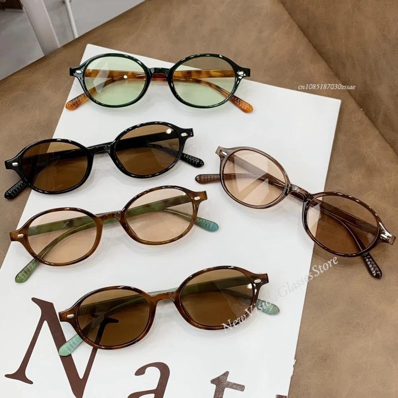 Retro Oval Frame Glasses Women Female Sweet Cool Eyewear Trend Reading Computer Anti Blue Light Eyeglasses