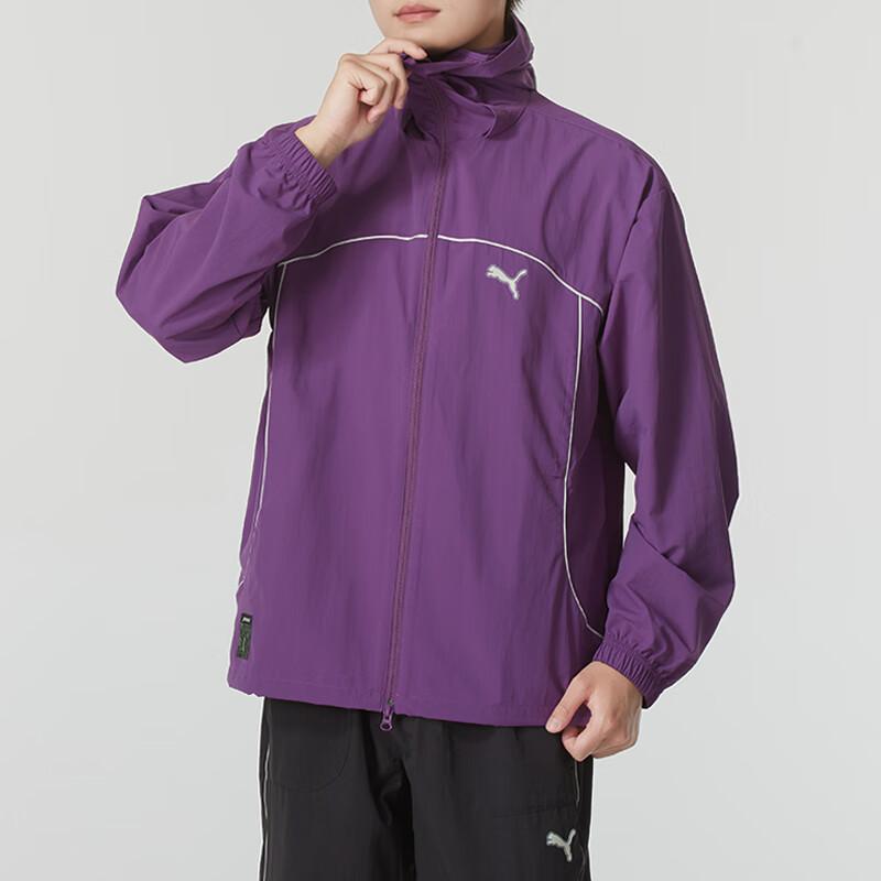 Puma Breathable Long Sleeve Running Training Jacket Men Jackets Purple 628484-89