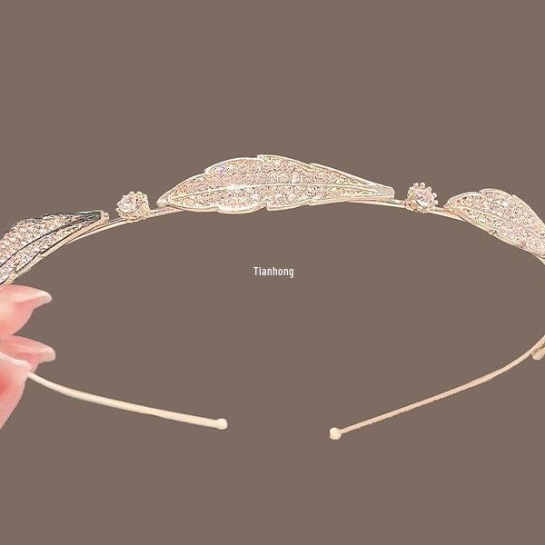 Women's Retro French Rhinestone Leaf Headband Hair Accessory