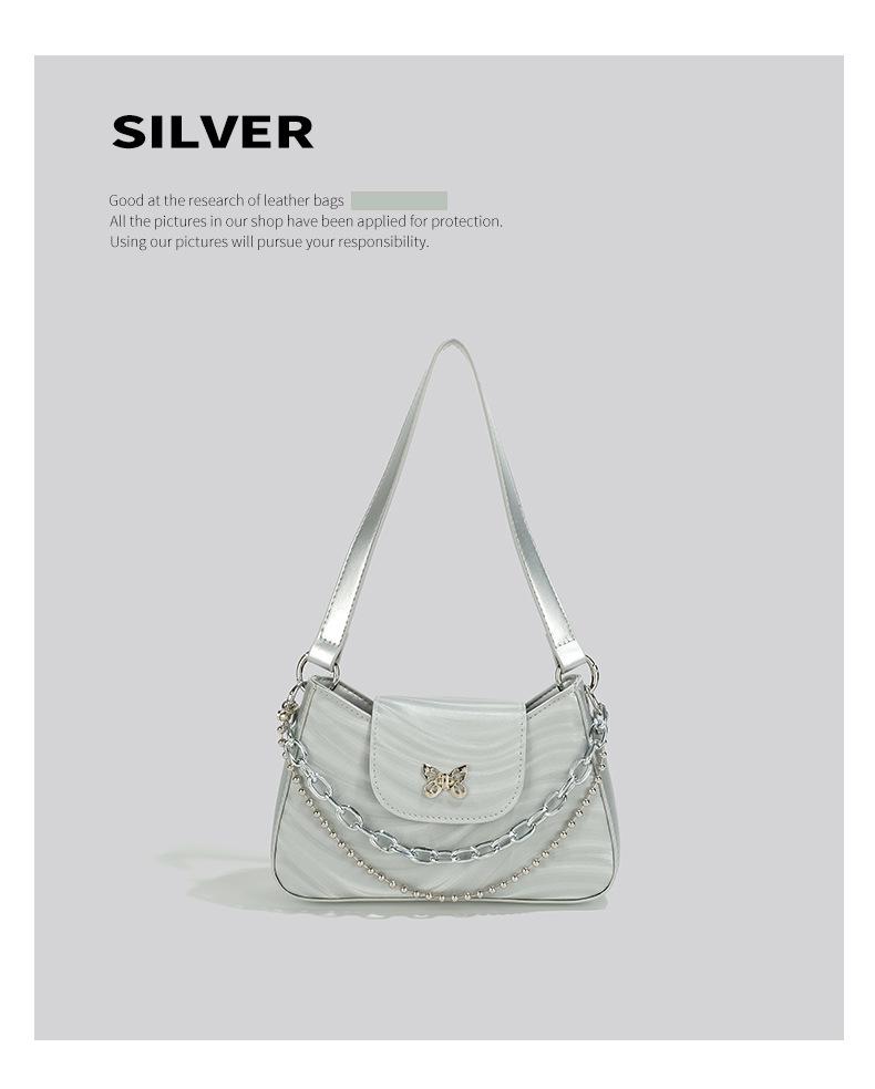 Trendy 2025 Women's Baguette Underarm Bag with High-End Texture and Niche Design