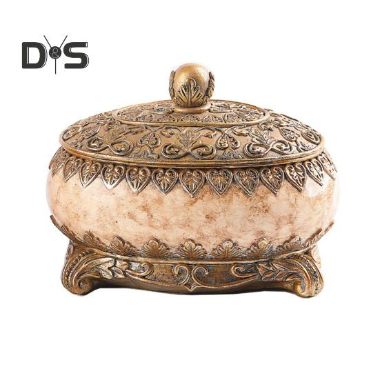 

Винтажная шкатулка для украшений с крышкой, большой емкости, пылезащитная, элегантный декоративный органайзер, овальная шкатулка для безделушек белый