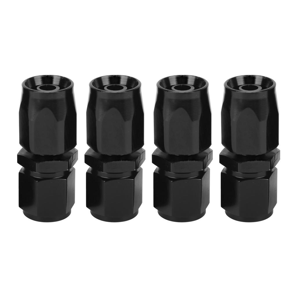 4 Stück Universeller gerader AN6 -6AN drehbarer Schlauchanschluss-Adapter Polierte Oberfläche
