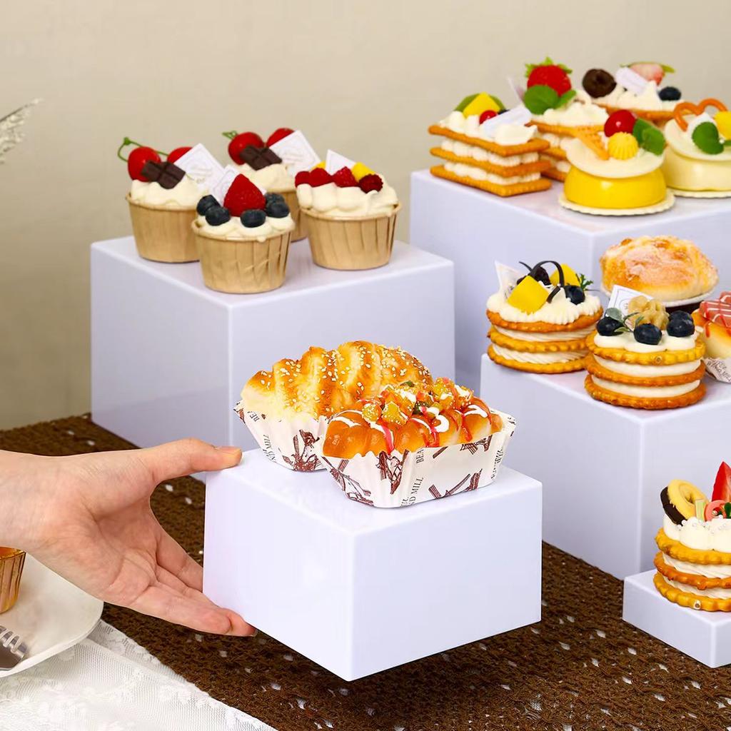 5pcs/6pcs acrylic white/transparent cake display rack suitable for business birthday banquets, weddingsholiday decoration racks