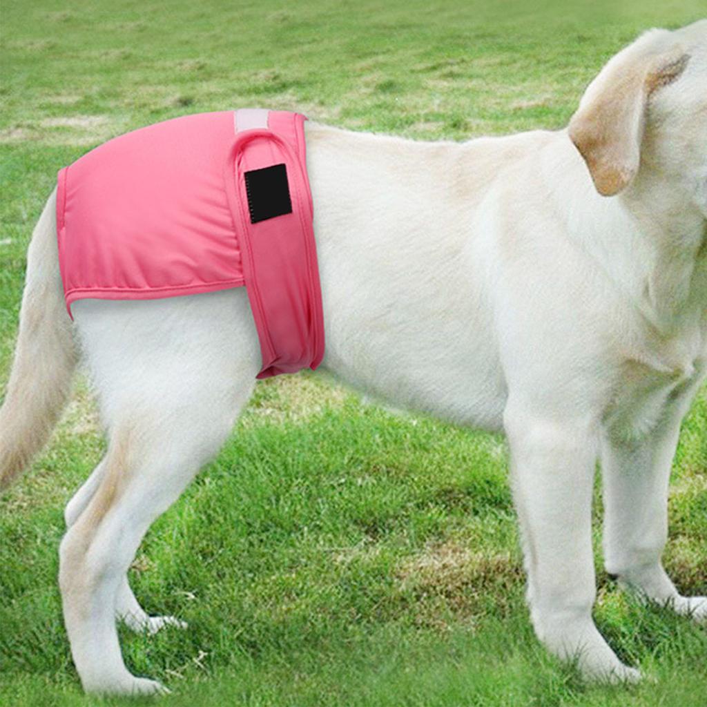 Dog Sanitary Panties Soft Elastic Reusable Washable Absorbent Breathable Female Dog Diapers for Dogs Puppies Pink XL