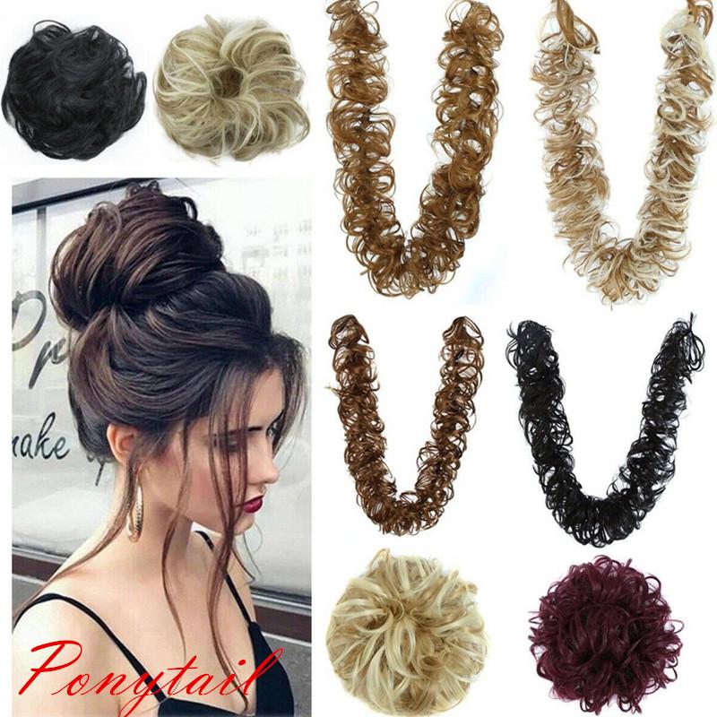 Thick Hair Extension Scrunchie Wrap Messy Bun Updo Curly Ponytail Chignonbuy at a low prices on