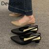 New Style of Women's Flip-flops Single-leg Shoes Thick Heels and Wedge Heels Slippers Devotion