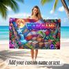 Floral Garden Theme Soft Beach Towel Personalized Custom Name Text Towel Portable for Beach Pool Travel